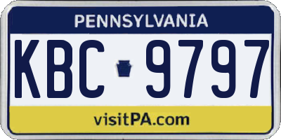 PA license plate KBC9797