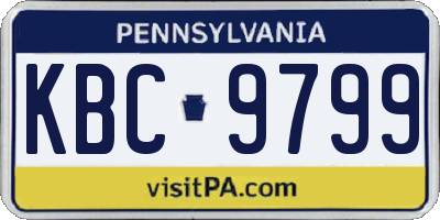 PA license plate KBC9799