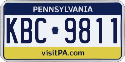 PA license plate KBC9811