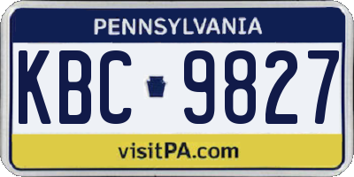 PA license plate KBC9827