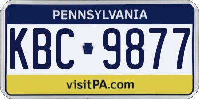 PA license plate KBC9877