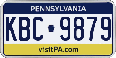 PA license plate KBC9879