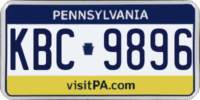 PA license plate KBC9896