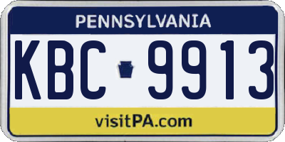 PA license plate KBC9913