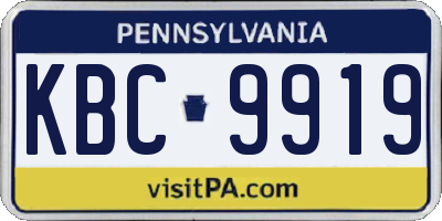 PA license plate KBC9919