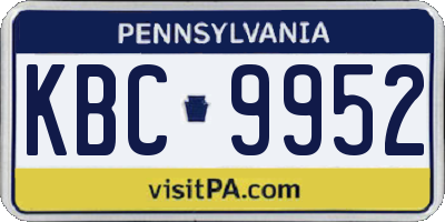PA license plate KBC9952