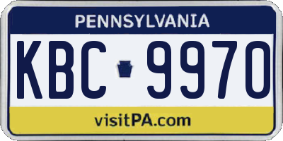 PA license plate KBC9970