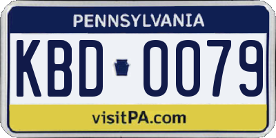 PA license plate KBD0079