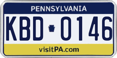 PA license plate KBD0146