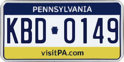 PA license plate KBD0149