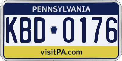 PA license plate KBD0176
