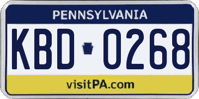 PA license plate KBD0268