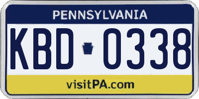 PA license plate KBD0338