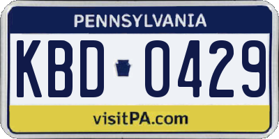 PA license plate KBD0429