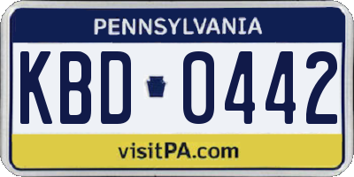 PA license plate KBD0442