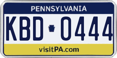 PA license plate KBD0444