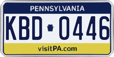 PA license plate KBD0446
