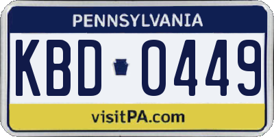 PA license plate KBD0449