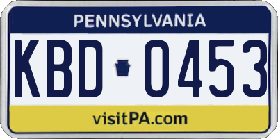 PA license plate KBD0453