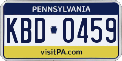 PA license plate KBD0459