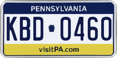 PA license plate KBD0460
