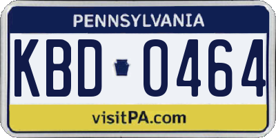 PA license plate KBD0464