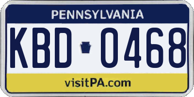 PA license plate KBD0468