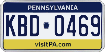 PA license plate KBD0469