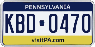 PA license plate KBD0470