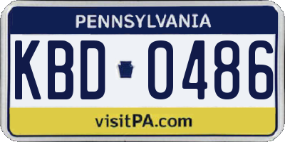 PA license plate KBD0486