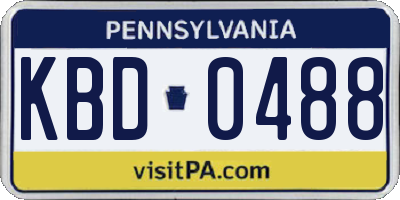 PA license plate KBD0488