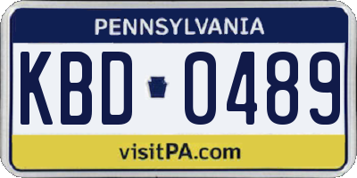 PA license plate KBD0489