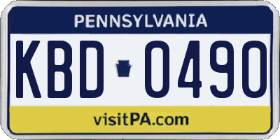 PA license plate KBD0490