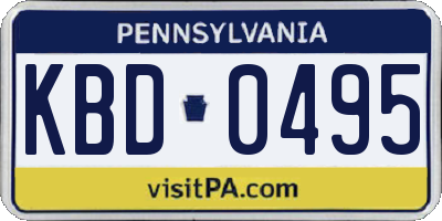 PA license plate KBD0495