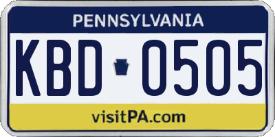 PA license plate KBD0505