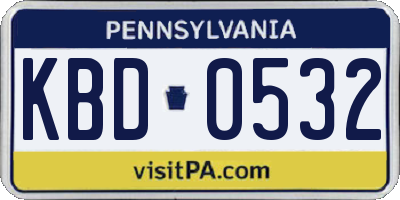 PA license plate KBD0532
