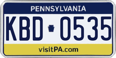 PA license plate KBD0535