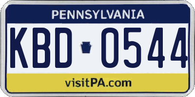 PA license plate KBD0544