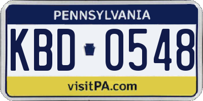 PA license plate KBD0548