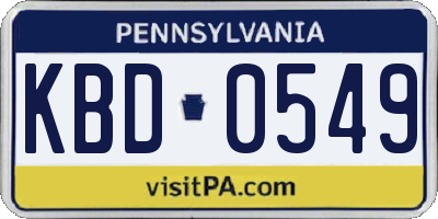 PA license plate KBD0549