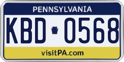 PA license plate KBD0568