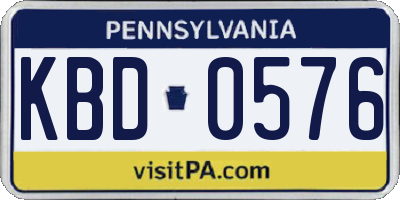 PA license plate KBD0576