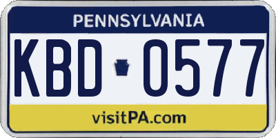 PA license plate KBD0577
