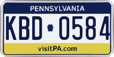 PA license plate KBD0584