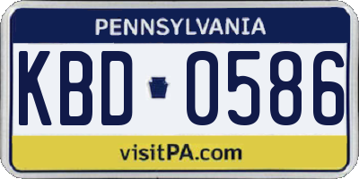 PA license plate KBD0586