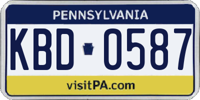 PA license plate KBD0587