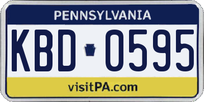 PA license plate KBD0595