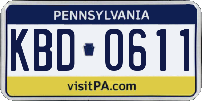 PA license plate KBD0611