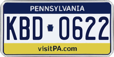 PA license plate KBD0622