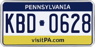 PA license plate KBD0628